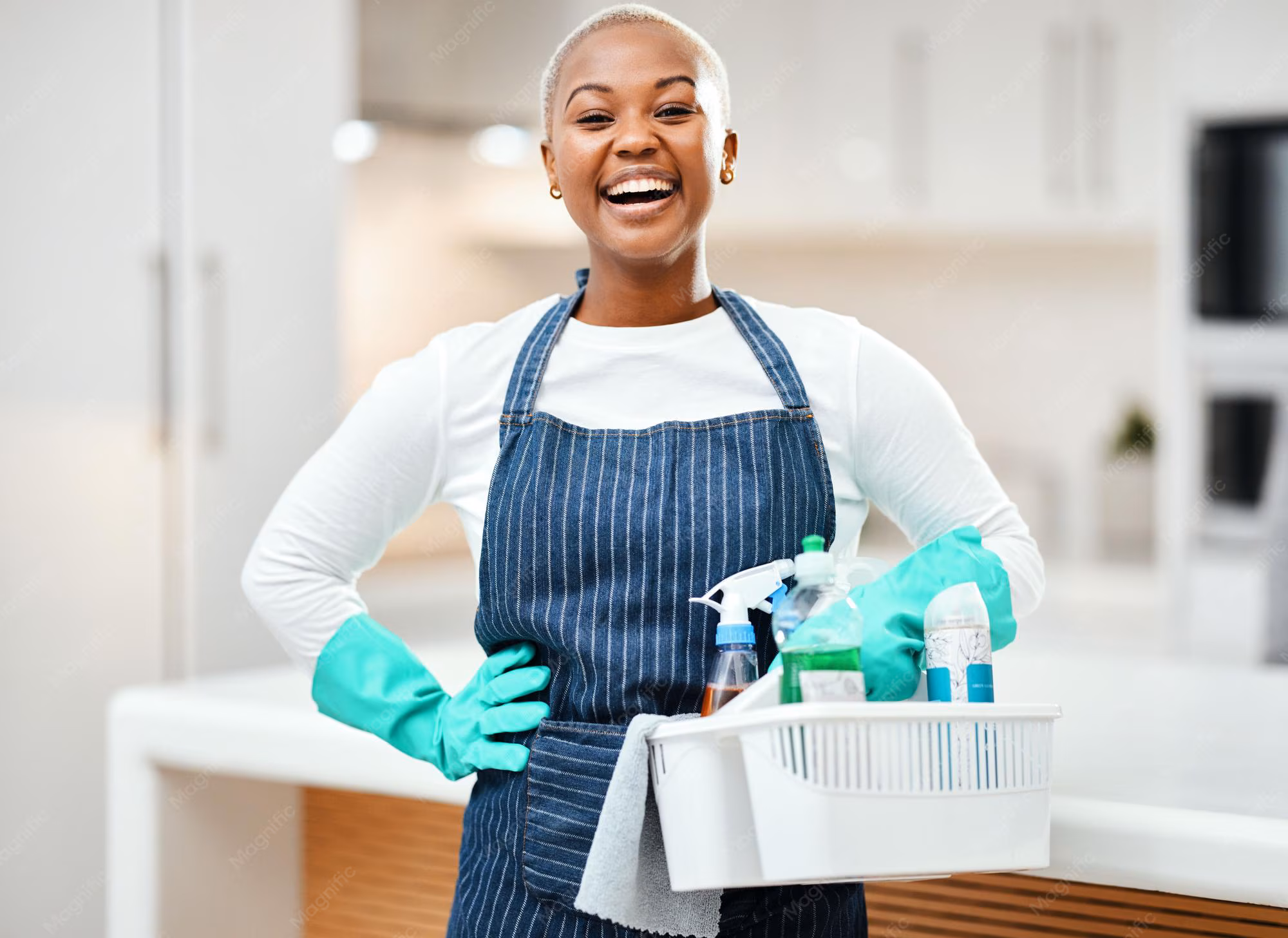 MoceanClean professionals cleaning a modern office